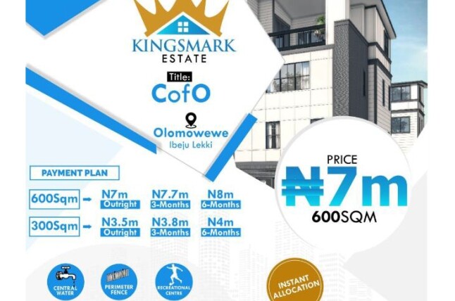 KINGSMARK ESTATE IBEJU LEKKI